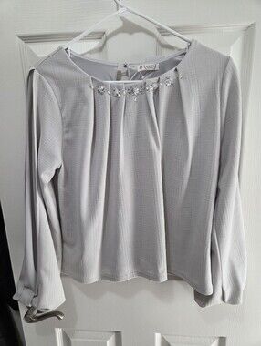 axes femme Jacquard Pull-over with Jewel Embellishments